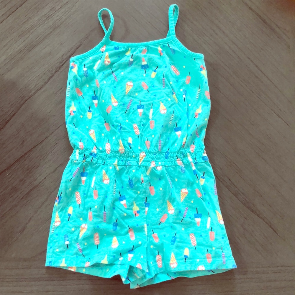Toddler girls super cute aqua romper!